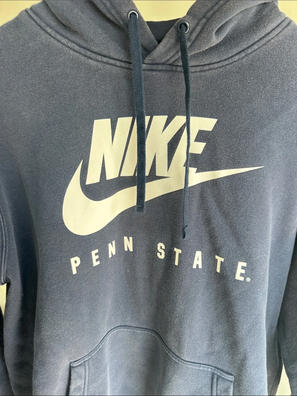 Nike Navy Penn State Hooded Sweatshirt with White Logo